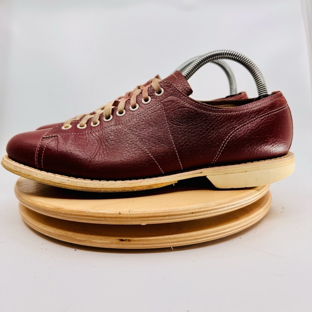 Vintage Linds Bowling Shoes Mens 7.5 D Maroon Retro‎ Leather